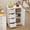 White, variant on Asofer 33"H Pantry Cabinet, 1 Door 4 Drawer Sideboard with 3 Adjustable Shelves for Kitchen Dining Room, White