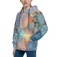 thumbnail image 2 of Kdxio Pastel Abstract Fluid Art Pattern Boys Athletic Unisex Boys Girls Hoodie with Pocket Sweatshirts-Small, 2 of 6