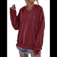 thumbnail image 1 of Sudadera de Larga para Mujer, Holgada, para Hacer Ejercicio, para Salir, Informal, con Capucha Vino Tinto M, 1 of 10