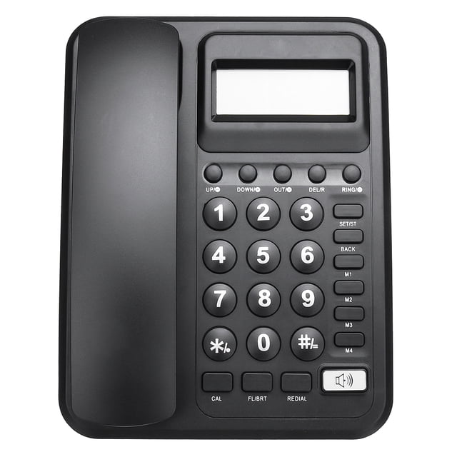 Téléphone Fixe Fixe avec Écran LCD, Fonctions Muet/ Pause/ Hold/ Flash/ Redial/ Mains Libres pour le Centre d'Appels du Bureau de l'Hôtel à Domicile