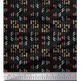 thumbnail image 1 of Soimoi Black Rayon Fabric Joker Face & Colorful Arrow Print Fabric by Yard 56 Inch Wide, 1 of 3
