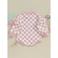 thumbnail image 3 of Bagilaanoe Newborn Baby Girl Oversized Romper Sweatshirt Long Sleeve Bodysuits Plaid Pullover 3M 6M 12M 18M Infant Casual Tee Tops, 3 of 8