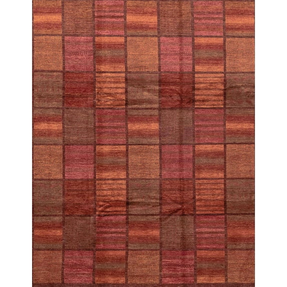 Ahgly Company Indoor Rectangle Abstract Red Abstract Area Rugs, 3' x 5'