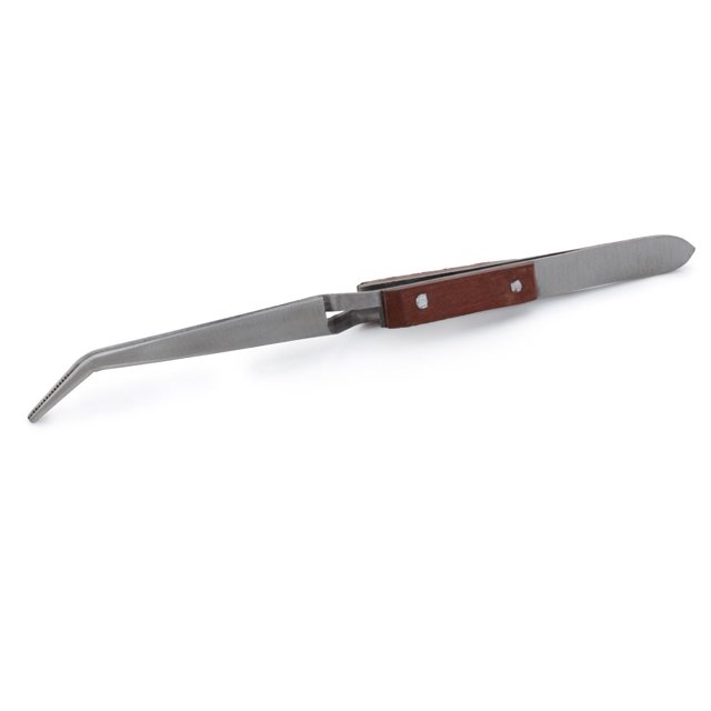 Curved Tip Cross Locking Soldering Tweezers