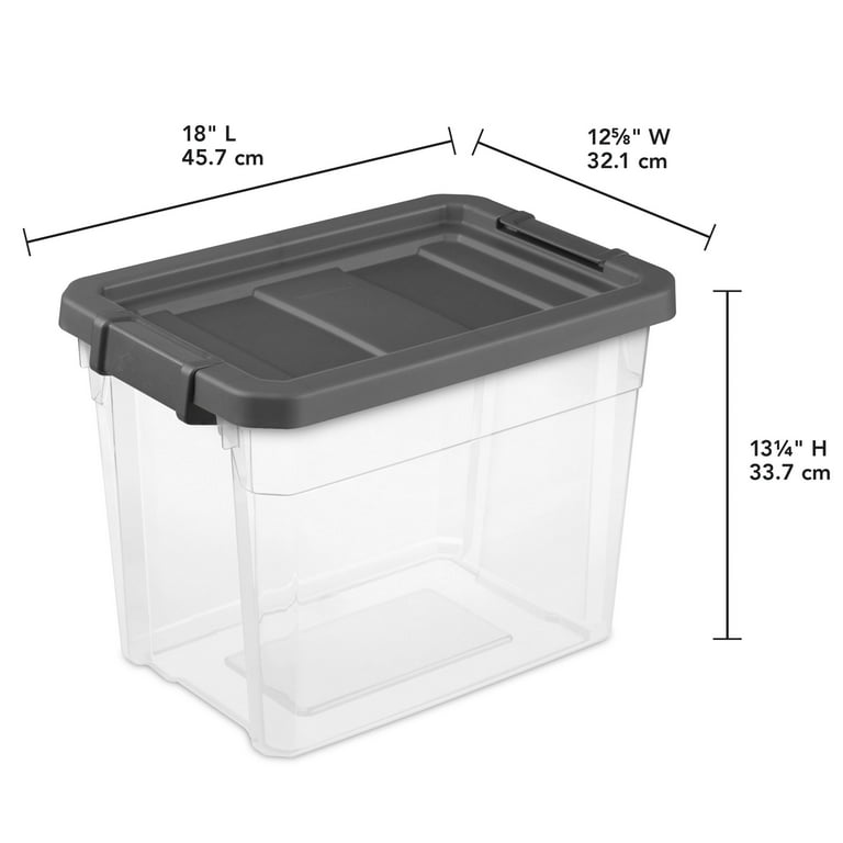 Sterilite 18339Y03 30 Gallon Heavy Duty Plastic Storage Container Box with  Lid and Latches, Yellow/Black (3 Pack)