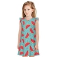 thumbnail image 1 of Balery Watermelon Camisón de princesa para niñas, pijama de algodón con mangas abullonadas, suave y bonito.-Small, 1 of 6