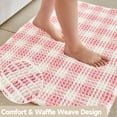 thumbnail image 3 of Alfombra de baño TYUU Waffle, antideslizante, lavable, absorbente, 30 x 50 cm, rosa, 3 of 9