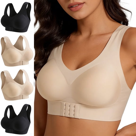 Antinious Women Seamless Bras Push Up Sports Backless Casual Stylish Breathable Soft