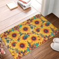thumbnail image 4 of Balery Colorful Bohemian Sunflower Felpudo de franela, resistente a las manchas y a la decoloración, para uso interior y exterior, fácil de limpiar, 40 x 60 cm, 4 of 7