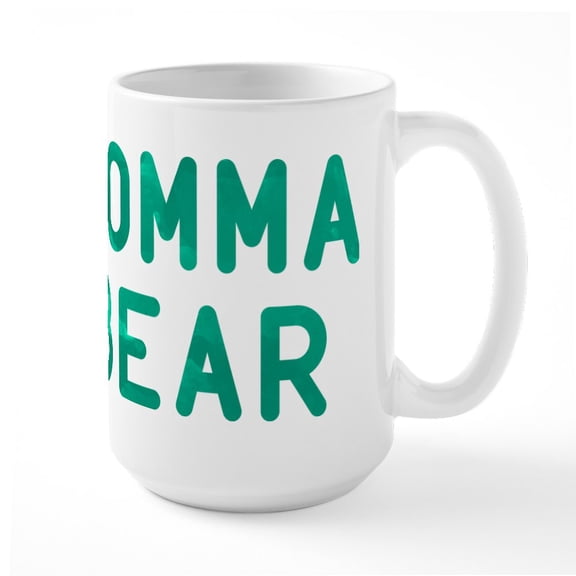 CafePress - Momma Bear Green Large Mug - 15 oz Ceramic Large White Novelty Mug