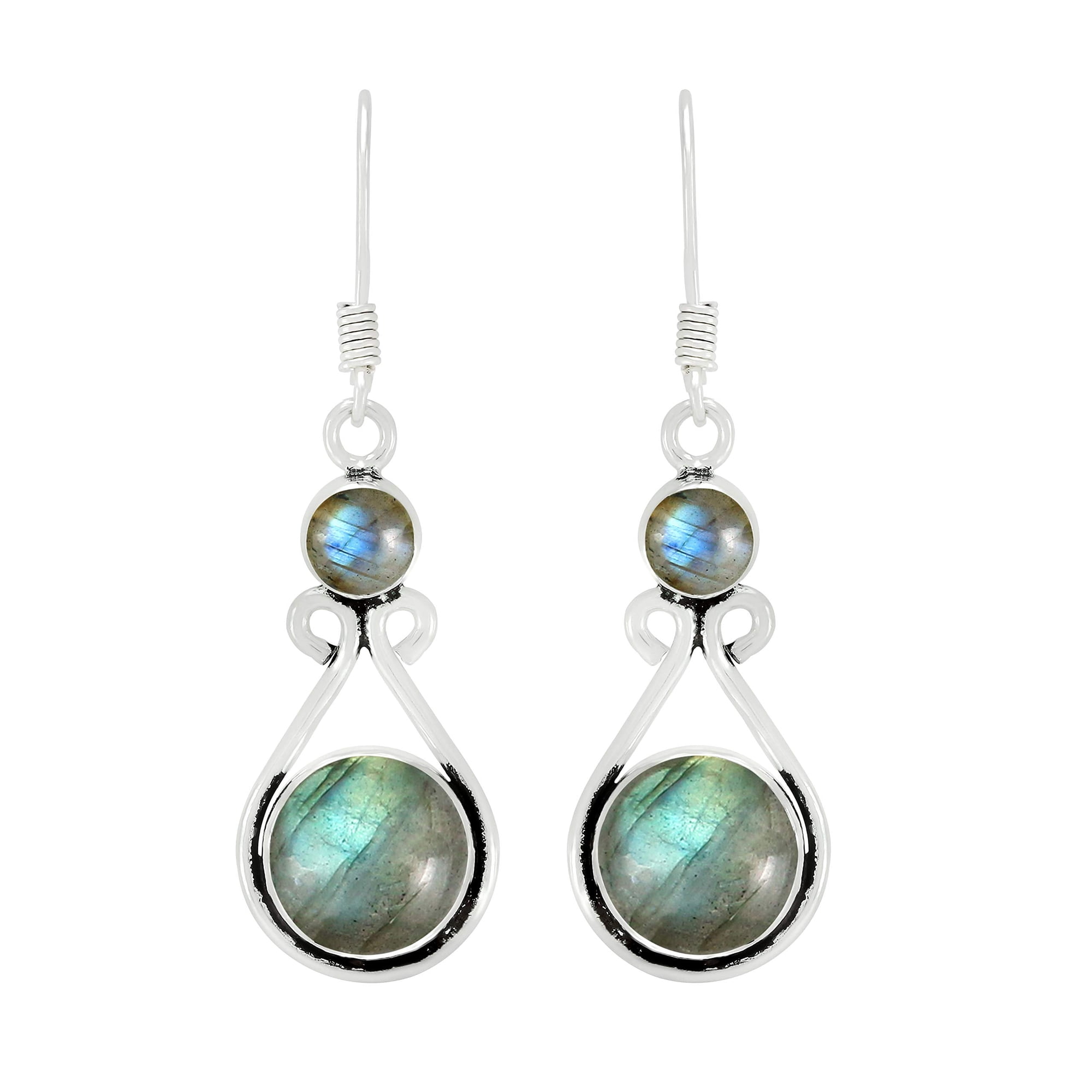Natural Labradorite Dangle Earrings For Women, Handmade Birthstone Jewelry Mother's Day Gifts For Mom Wife