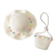 thumbnail image 2 of Minnieouse Sombrero de playa para niñas a la moda y funcional y conjunto de bolso de mano de punto de paja Material ligero y transpirable Sombreros Leche blanca sombrero y bolsa, 2 of 6