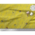 thumbnail image 2 of Soimoi Yellow Cotton Duck Fabric Branch & Flycatcher Bird Print Sewing Fabric Yard 42 Inch Wide, 2 of 3