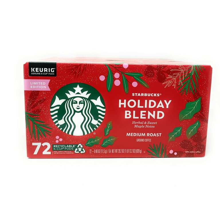  Starbucks Coffee Holiday Blend K Cup Pods, 29.2 Oz, 72
