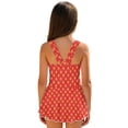 thumbnail image 2 of DISNIMO Girls One Piece Swimsuits Strawberry Printed Quick Dry Swim Dress Soft U Neck Bathing Suit with Skirt Sleeveless Stretch Swimwear for Kids Girls, 2 of 8