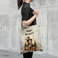 thumbnail image 4 of Happy Halloween Bernese Mountain Dog Witches Hat Pumpkin Carving All Over Print 3D Canvas Tote Bag Berner Lover Gifts Reusable Handbag - 02019, 4 of 5