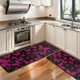 thumbnail image 3 of Kitchen Rugs Sets Of 2,Black Pink Butterfly Pattern Anti Fatigue Kitchen Mat Rugs Non Slip Washable,Decorative Kitchen Floor Mats for Kitchen,Sink,Laundry,17"x47"+17"x47", 3 of 5