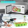 thumbnail image 6 of Silicone Freezer Tray With Lid - Silicone Freezer Food Molds- Large Ice Cube Tray,Silicone Freezer Container,Freeze & Store Soup, Sauce, Broth,Leftovers - Makes 4 Perfect 1 Cup 2Pack-Fruit Green, 6 of 7