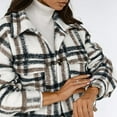 thumbnail image 4 of Cardigan For Women Trendy Long Sleeve Plaid Print Coat Button Down Open Front Long Blouses Warm Collarded Shrugs, 4 of 4