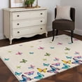 thumbnail image 4 of Vintage Colorful Butterfly Area Rug 3x5 Washable Rug Non Slip Watercolor Butterflies Rustic Large Area Rug Indoor Floor Carpet for Entryway Bedroom Kitchen Living Room Home Office Dining Room Nursery, 4 of 8