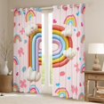 thumbnail image 2 of Manfei Letter P Monogrammed Black Out Curtains,Cute Bowtie Bow Curtains Pack of 2 (42x63 Each),Colorful Rainbow Stripes Bedroom Curtains For Girl,Microfiber Room Decorative, 2 of 6