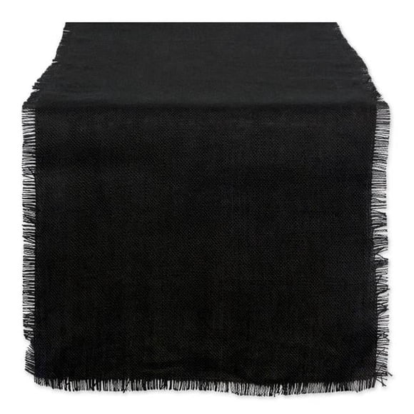 Design Imports CAMZ37824 15 x 74 Po Jute Noir Chemin de Table