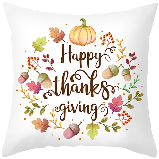 Dvkptbk Thanksgiving Sunflower Pillowcase Sofa Cushion Pillowcase 45*45cm