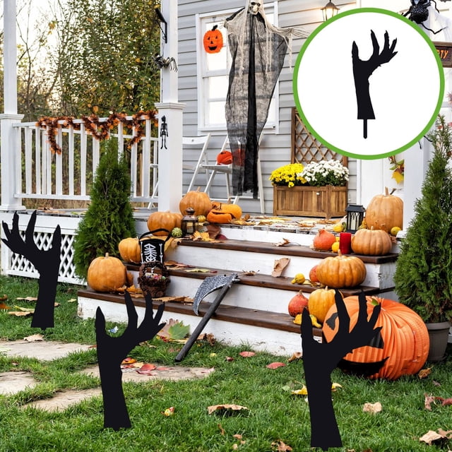 EGNMCR Halloween Decorations, Halloween Ornaments, Halloween Gifts Acrylic Halloween Decor Outdoor Spooky Hand Stake Graveyard Skeleton Hand Prop Yard Scare Decoration Stake Acrylic ground plug