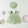 thumbnail image 4 of Otqutp Casual Bodysuit for Toddler Baby Girl Summer Butterfly Embroidery Romper Fly Sleeve Dress With Baby Cap For 0 to 18 Months, 4 of 9