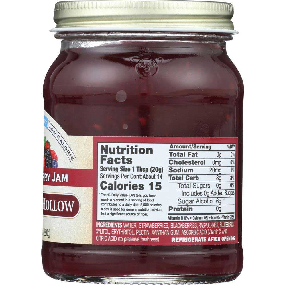 Natures Hollow Sugar Free Mountain Berry Jam, 10 Ounce -- 6 per Case.