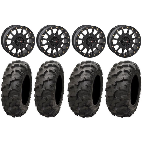 System 3 SB-5 Black 14" Wheels 28" Blackwater Tires Sportsman RZR Ranger
