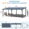 thumbnail image 4 of AECOJOY 10' x 20' Hardtop Gazebo Outdoor Aluminum Pergola ​For Garden, Patio, Backyard-​Black, 4 of 9