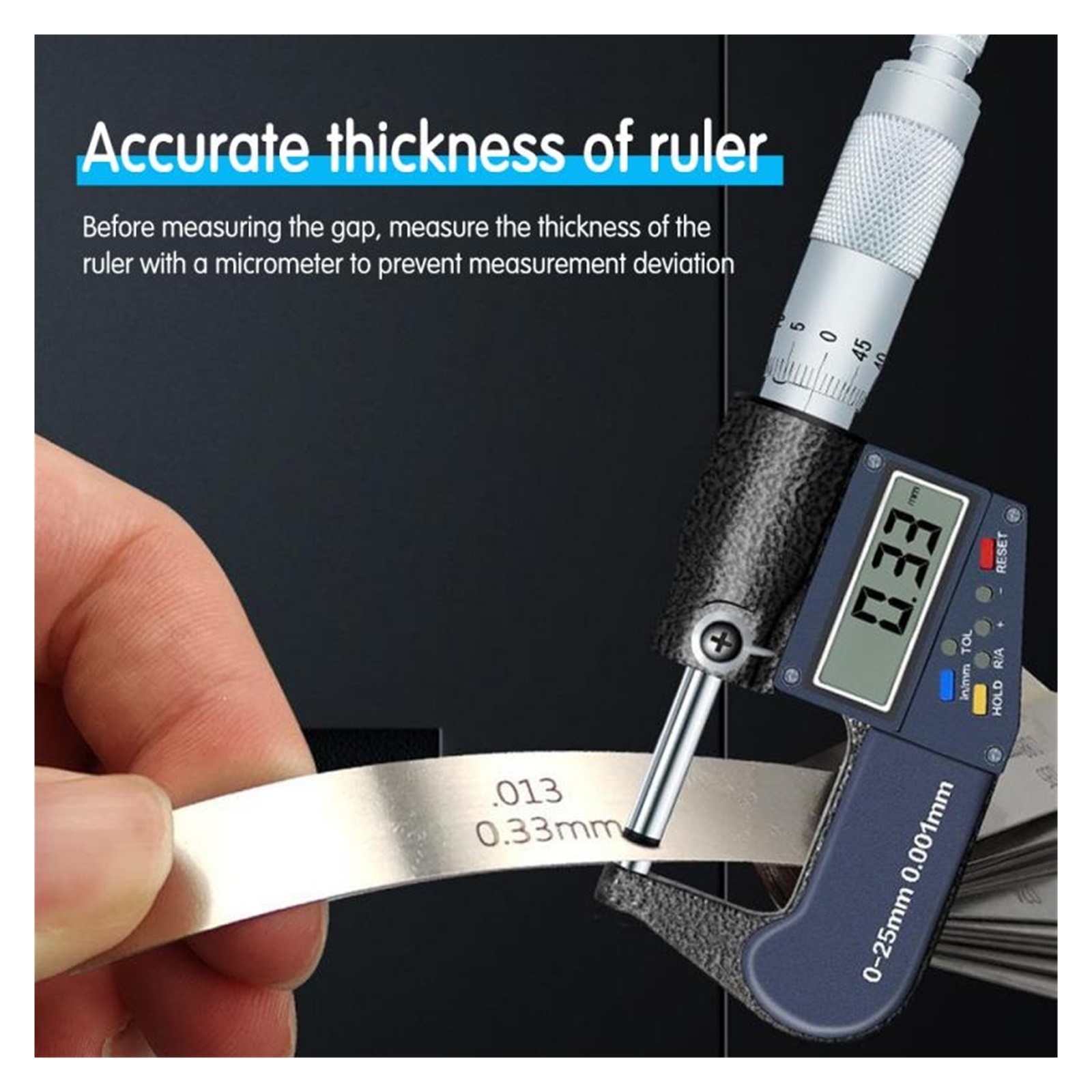 Feeler Gauge Metric 0.04-0.88mm Thickness Gauge Set Valve Valve Blade Gap Measurement Probe Gap ,Easy to Use