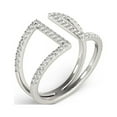 thumbnail image 3 of 14k White Gold Open Dual Band Ring Diamonds (1/2 cttw) Size 4, 3 of 4