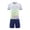 White, variant on Qingpeng Kids Sports Training Short Sleeve Crew Neck Graphic Top Elastic Waist Shorts Soccer Football Uniform Matching Outfit Set for Kids