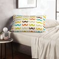 thumbnail image 5 of Plush Throw Pillow Covers, Colorful Mustache Pillow Cases with Invisible Zipper, Breathable Microfiber Pillow Cases Standard Size for Sleeping Bedroom Sofa Living Room, 5 of 5