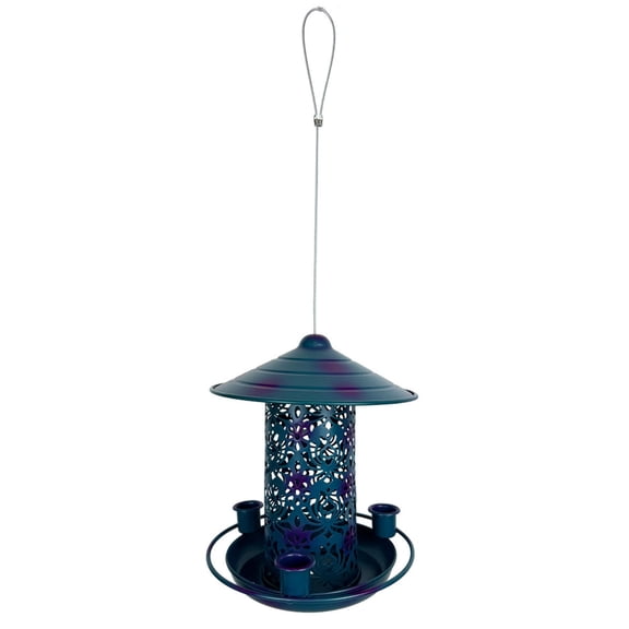 Tuvgenk Hummingbird Feeders Outdoor Hanging Wild Bird Feeders Blue Iron Large Decorative 20x7 inch