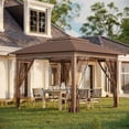 thumbnail image 2 of Pop Up Canopy Sun Shade Instant Tent Folding with Mesh Sidewall Netting, Adjustable Height and Storage Bag, Khaki, 2 of 4