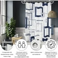 thumbnail image 5 of Blue Shower Curtain Shower Curtain Set for Bathroom Geometric Small Shower Curtain with Heavy Duty Water Repellent White Bathroom Curtain for Hotels Bathtubs, 36x72 inch, 5 of 6