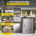 thumbnail image 4 of VEVOR BBQ Access Door 17 x 24 inch Vertical Island Door with Vents Stainless Steel Single Access Door Flush Mount Outdoor Kitchen, 4 of 10