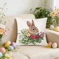 thumbnail image 2 of JoyMoreHome Easter Throw Pillow Cover, 18x18 Inch Cute Bunny Print Decorative Cushion Cover, for Easter Party, Couch, Bed, Sofa, Livingroom, 2 of 6