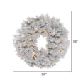 thumbnail image 2 of Vickerman 36" Flocked Alaskan Pine Artificial Christmas Wreath, Clear Dura-lit Incandescent Mini Lights - Faux Pine Christmas Wreath - Seasonal Indoor Home Decor, 2 of 2