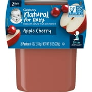 Gerber 2nd Foods Natural for Baby Baby Food, Apple Cherry, 4 oz Tubs (2 Pack)