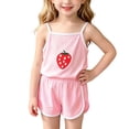 thumbnail image 3 of THDHVS Toddler Outfits for Girls,Girls Print Camisole Tank Top Shorts Summer Casual 2 Piece Set,Girls' Clothing Sets Pink 6-12 Months, 3 of 7