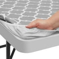 thumbnail image 5 of Lann's Linens 72'' x 30'' Fitted Vinyl Tablecloth w/ Flannel Backing, Gray Moroccan, 5 of 7