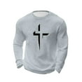 thumbnail image 3 of Ceisia Men's Geometric Cross Waffle Top | Slim Long-Sleeve Crewneck Winter Casual Shirt Gift, 3 of 5