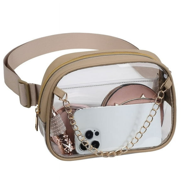 Tinyat Crossbody Bags for Women Clear Women Fanny Pack Belt Bag Stadium Approved Waterproof Waist Bags PVC Purse