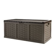 Rubbermaid Outdoor Large Deck Box with Seat, Green, 90 Gallon - Walmart.com