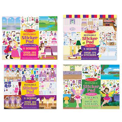 Melissa Doug Reusable Sticker Pads Set Fairies Princess Castle Play House Dress Up 680 Stickers - 