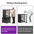 thumbnail image 5 of Homieasy Mini Fridge Stand with Drawer Storage & Sockets, Heavy Duty Mini Refrigerator table with Rolling Cabinet for Dorm, Apartment, Office, Mini Fridge and Microwave Stand,Black Oak, 5 of 8